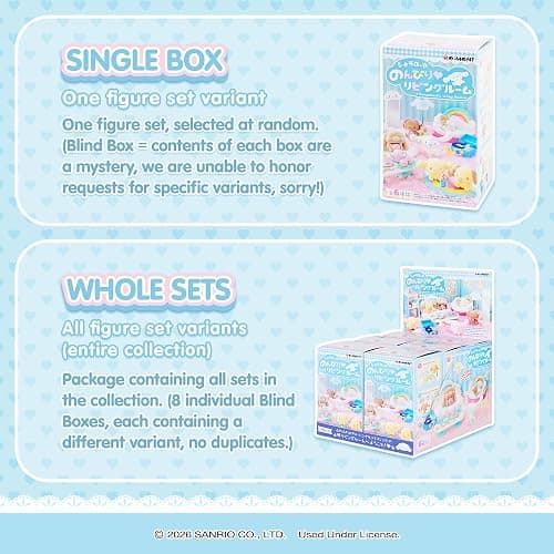 Hamee RE-Ment Hello Kitty and Friends Blind Box Diorama Miniature Figure Set for Collectible Toy, Sanrio Fan (Cinnamoroll's Living Room) – 6 Pc. (Full Set with Tear-Away Display Background) thumbnail 3