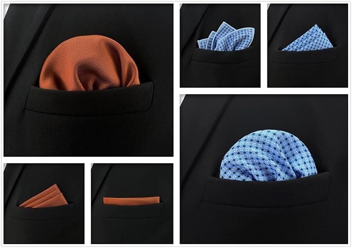 SHLAX&WING 5 Pieces Assorted Mens Silk Pocket Square Set Handkerchiefs thumbnail 3