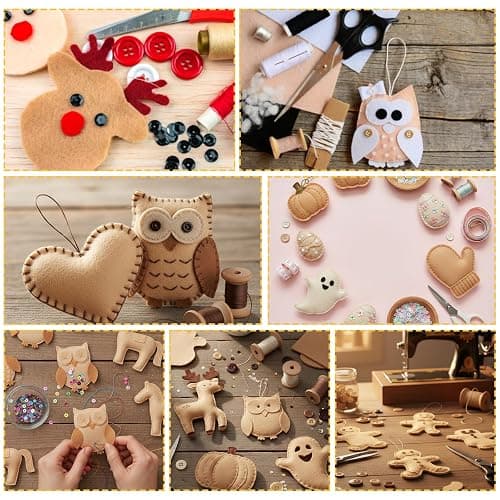 60PCS Felt Sheets Fabric, 4" X 4" Soft Felt Fabric for Crafts Halloween Christmas Fabrics Fall Felts Squares for DIY and Sewing Projects (Skin Color) thumbnail 7