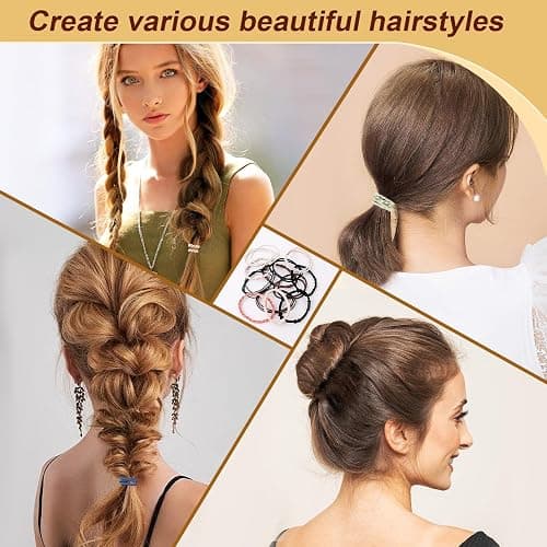 48 PCS Boho Hair Ties, Elastic Hair Tie Bracelets for Women, Cute Hair Ties No Damage, Ponytail Holders for Girls with Thick and Thin Hair - Multicolor thumbnail 4