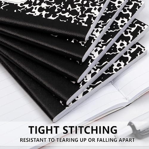 feela Mini Composition Notebook, Cute 30 Pack Black Narrow Ruled Mini Composition Books Bulk, Small Pocket Marble Journal Notebooks for Kids Students College Office, Pocket Size 4.5 x 3.25 in thumbnail 6