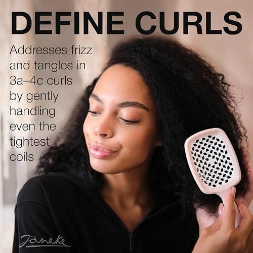 Janeke Superbrush Detangling Brush for Soft Smoothing Hair Brushing with Anti-Static Bristles - Vented Wet Hair Brush for Blow Drying Use - Perfect for Curly, Thick, Wavy, Fine Hair Types (Nude) thumbnail 6