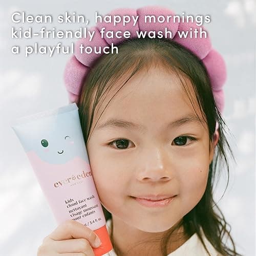 Happy Morning DUO Kids Spa Headband for Girls: Clean & Vegan Skin Care Bundle | Cloud Face Wash + SPF 20 Mineral Face Cream | Non-Toxic | Easy-to-Use Skincare thumbnail 4