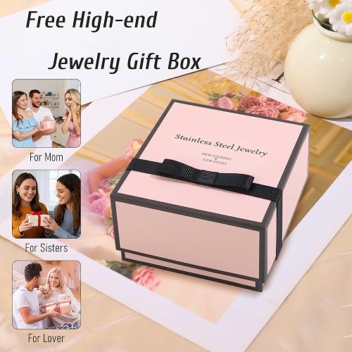 ISELBDR 18K Gold Bracelets for Women - Stackable Clover & Nail Love Bangle Set - Non-Tarnish Stainless Steel Jewelry Gift for Valentine's, Mother's Day & Christmas thumbnail 6