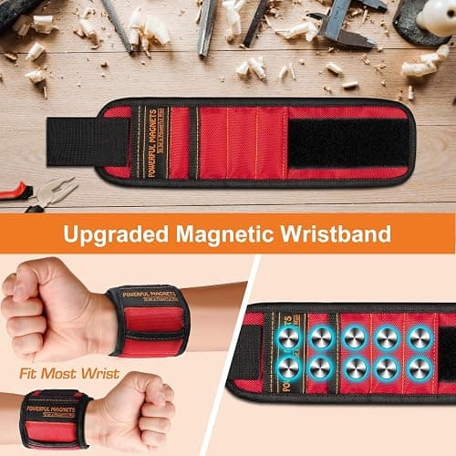 Stocking Stuffers for Men Women Gifts Magnetic Wristband: Men Gifts Tool Belt Magnet Wrist for Holding Screws Nails Christmas Gadget for Dad Adults Him Husband Who Have Everything (1) thumbnail 7