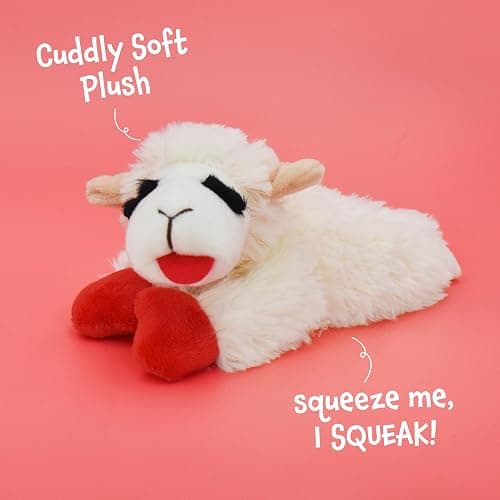 Multipet Lamb Chop Dog Plush Toy - Squeaky Toy for All Dogs - Extra Soft Plush - Stuffed Animal Dog Toy for Cuddling & Playing - Cute Pet Toy (6", Cream) thumbnail 4