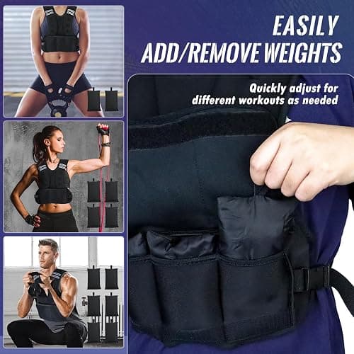 Weighted Vest, Adjustable Weight Vest for Men and Women, Iron Sand Weight Vests for Running Training Crossfit Calisthenics Jogging Walking Gym Strength Training thumbnail 3