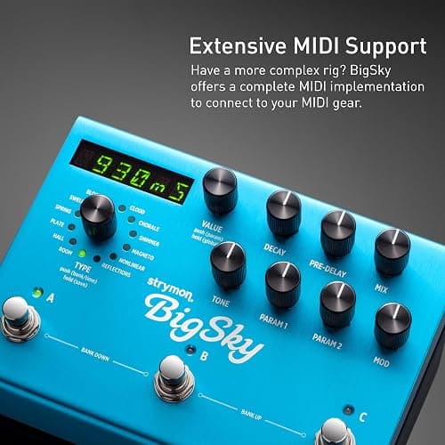 Strymon BigSky Multi Reverb Guitar Effects Pedal with 12 Unique Reverb Machines for Electric and Acoustic Guitar, Synths, Vocals and Keyboards thumbnail 6