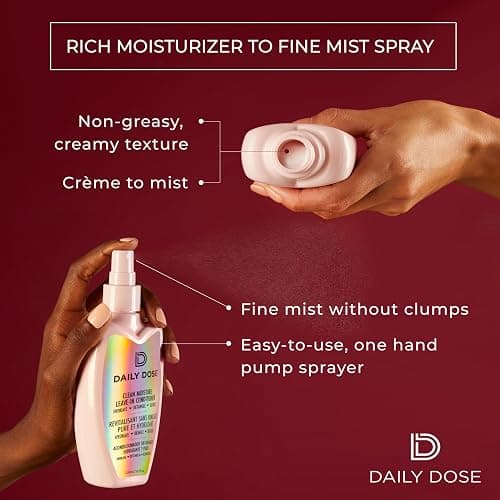 DAILY DOSE Award-Winning Clean Moisture Leave In Conditioner Spray Detangler for Dry, Damaged & Frizzy Hair. Instantly Softens, Smooths & Adds Shine for Kids & Adults. Vegan, Sulfate-Free, Color Safe thumbnail 6