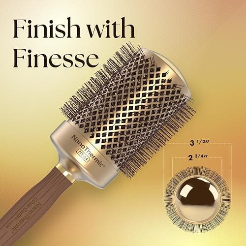 Olivia Garden NanoThermic Ceramic + Ion Round Thermal Hair Brush - Not Electrical - Professional Blowout Brush for Normal to Thick Hair thumbnail 5