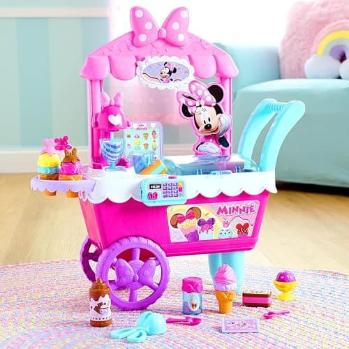 Disney Junior Minnie Mouse Sweets & Treats Ice Cream Cart with Sounds and Phrases, 40-pieces, Pretend Play, Kids Toys for Ages 2 Up by Just Play thumbnail 4
