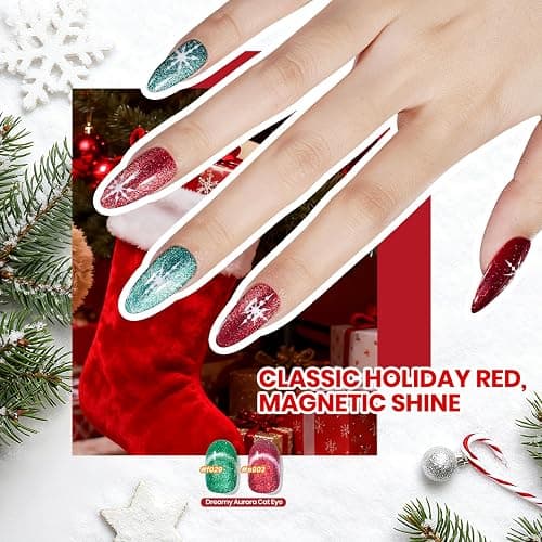 Beetles Cat Eye Gel Nail Polish Set - 36 Colors Red Purple Brown Green Burgundy Magnetic Christmas Gel Polish Kit Base Gel Glossy Matte Top Coat Magnet Soak off UV DIY Salon Nail Art Gift for Women thumbnail 2
