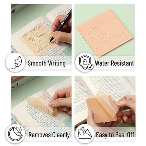 Mr. Pen Transparent Sticky Notes - 200 pcs, Pastel Colors, See Through, Bible & Book Annotation thumbnail 5