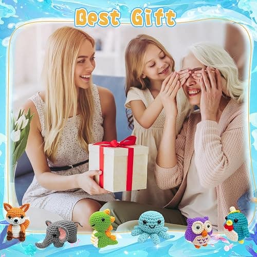 Datunsu 6PCS Crochet Kit for Beginners, 2026 Knitting Kit with Step-by-Step Video Tutorials, Beginner Crochet Kit for Adults (Forest) thumbnail 6