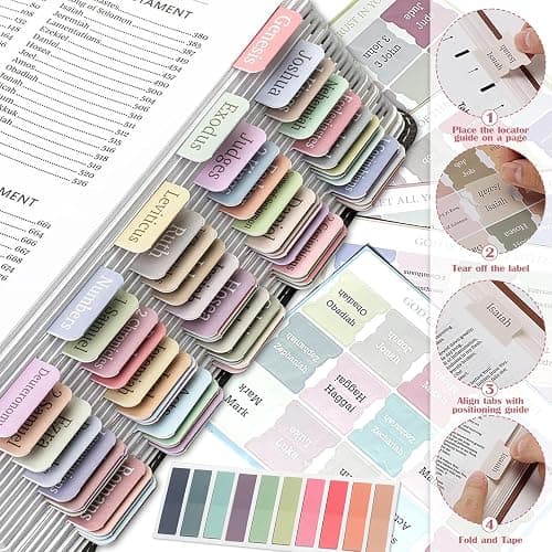 Bible Study Supplies Kit for Women – Pink Bible Cover, Notebook, Tabs, Highlighters, Pens, Pen Case – Christian Gifts for Students, Beginners, BibleAccessories for Journaling thumbnail 7