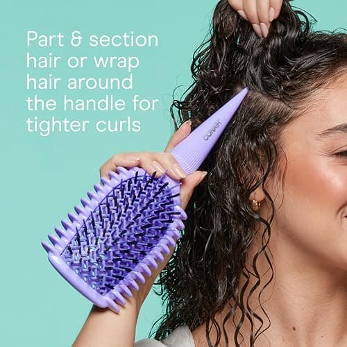 Conair Curl Define Pro Detangler Brush for Curly Hair, Dual-Vent Design with Continuous Grooves, Mixed Bristles for Frizz-Free Detangling, Smoothing, and Curl Definition thumbnail 4