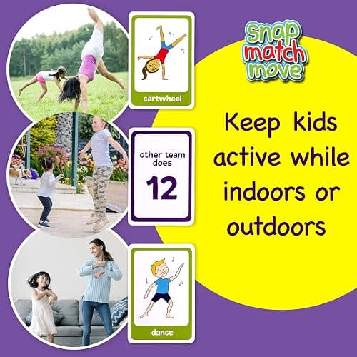 Covelico Exercise Cards for Kids, Play PE Games with 20 Exercises, 52 Cards | PE Teacher Must Haves, Solo or Group Play, Indoor Classroom Recess Games, Home School Therapy, Snap Memory Go Fish, Ages 4+ thumbnail 8