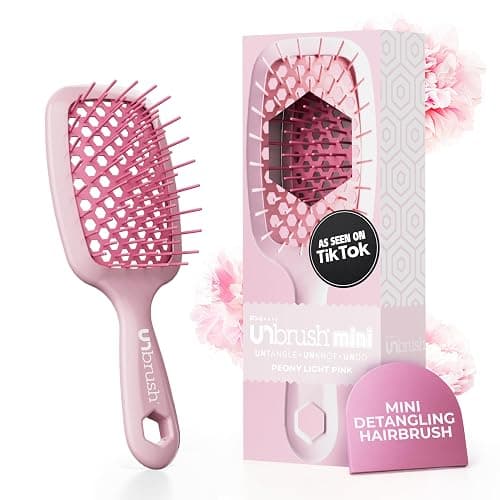 FHI Heat UNbrush Mini Detangler Brush for Pain-Free Brushing on All Wet or Dry Hair Types — Durable Duoflex Anti-Static Bristles, Lightweight Handle, Vented Mini Hair Brush - Image 1
