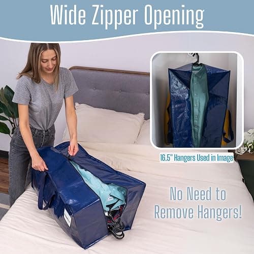 VENO 10 Pack Heavy Duty Moving Bags with Backpack Straps, Zippers & Handles, Extra Large Packing Bags for College Dorm Essentials, Moving Supplies Alternative to Cardboard Moving Boxes thumbnail 5