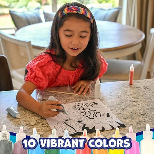 Ready 2 Learn Sand Art Gallery - Color by Number - Sea Life - Sand Art Kit for Kids - 10 Bright Colors - 4 Design Sheets with Frames - 2 Styluses thumbnail 2