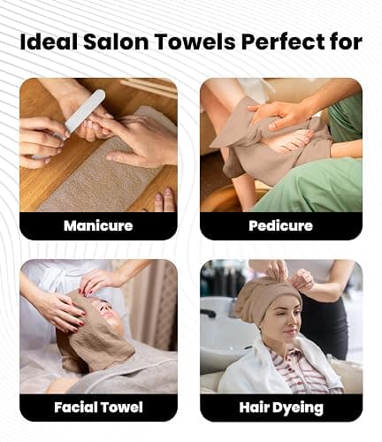 Avalon Towels Salon Towel - Beige Hand Towels Bulk Pack of 24 - 100% Cotton Absorbent Spa, Facial & Gym Towel for Working Out - 16x27 Inches (Not Bleach Proof) thumbnail 7