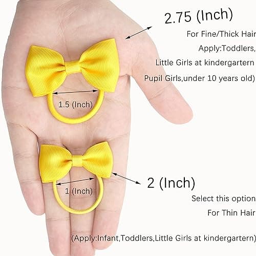 CÉLLOT Toddler Hair Accessories - 40pcs 2.75" Elastics Rubber Ribbon Bands, Bows for Baby Girls, Kids & Children thumbnail 5