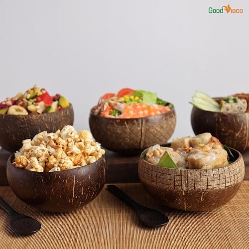 GoodVieco Coconut Bowl Set (2, Polished) – Natural Coconut Shell Bowls with Bamboo Straws & Wooden Spoons – Eco Friendly Gifts for Vegan, Smoothie, Acai, Buddha, Yogurt & Sustainable Meals thumbnail 8