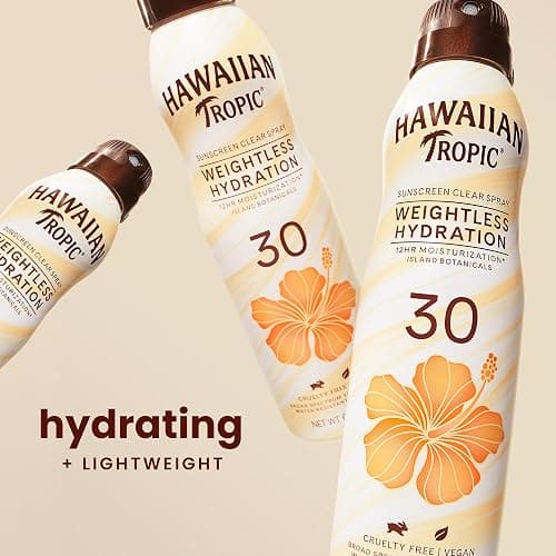 Hawaiian Tropic Weightless Hydration Clear Spray Sunscreen SPF 30, 6 oz | SPF 30 Sunscreen Spray, Sunblock, Oxybenzone Free, 6 oz each Twin Pack thumbnail 2