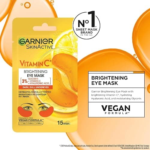 Garnier Face & Eye Sheet Masks, Mask Icons Discovery Collection (Pack of 5) | With Vitamin C*, Hyaluronic Acid & Niacinamide, For Dehydrated Dull and Tired Skin, Mask Icons Collection thumbnail 6