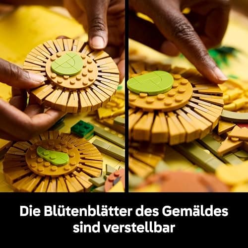 LEGO Art Vincent Van Gogh – Sonnenblumen - 3D-Blumengemälde mit beweglichen Blüten - Deko fürs Wohnzimmer oder Büro - Bausatz für Erwachsene - Kreative Geschenkidee für Männer & Frauen 31215 thumbnail 6