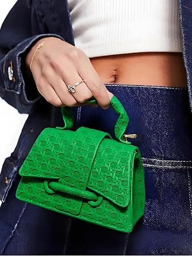 Ayliss Micro Mini Crossbody Handbag Women's Purse Clutch Cute Mini Trendy Bag Top Handle PU Leather Shoulder Bag thumbnail 7