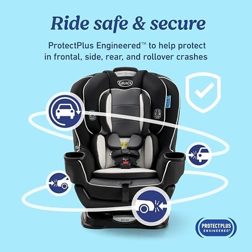 Graco Extend2Fit Convertible Baby Car Seat, Rear and Forward Facing, Adjustable Extension Panel for Extra Legroom, Gotham thumbnail 4