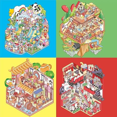 DIY 3D House Sticker Book for Teens & Adults - 4 Reusable Waterproof Therapy Scene Sets, Creative Stress Relief Craft Kits for Anxiety, Home Decor & Art Projects (Fun Indoor Activity) thumbnail 7