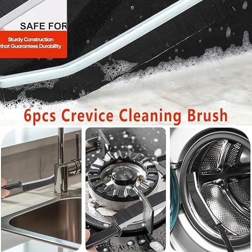 Crevice Cleaning Brush, Bathroom Gap Cleaning Brush, Hard Bristle Brush for Cleaning, Multifunctional Gap Brush, for Blind, Baseboard, Fan, Window or Sliding Door Track (5pcs) thumbnail 5