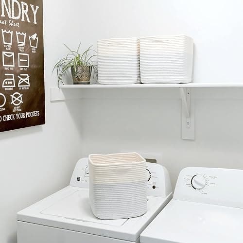NaturalCozy Storage Cubes 11 Inch Cotton Rope Woven Baskets for Organizing, 3-Pack | Cube Storage Bin | Square Storage Baskets for Shelves Organizer, Classroom, Kids Toy Bins, Closet, Baby Nursery thumbnail 9