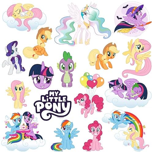 My Little Pony TV Friendship is Magic 50ct Vinyl Large Deluxe Stickers Variety Pack - Laptop, Water Bottle, Scrapbooking, Tablet, Skateboard, Indoor/Outdoor - Set of 50 thumbnail 5