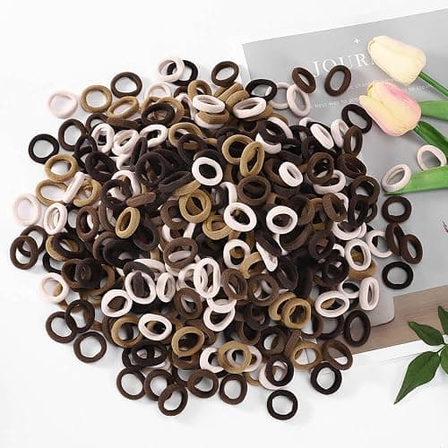 200 Pack Hair Ties BEoffer Baby Toddlers Girls Elastics Hair Bands No Damage Multicolor Colorful Small Rubber Bands Ponytail Pigtails Holders Not Harm to Hair (Brown) thumbnail 5