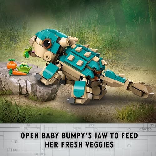 LEGO Jurassic World Baby Bumpy: Ankylosaurus Dinosaur Toy for Camp Cretaceous Fans and Kids Aged 7 Plus, Fun Build-a-Dinosaur Jurassic Park Toy for Boys and Girls, Animal Playset, 76962 thumbnail 5