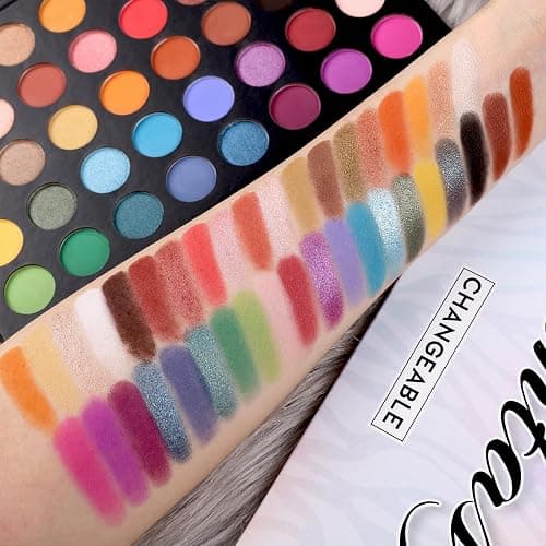 UCANBE Highly Pigmented Eye Makeup Palette, Matte Shimmer Metallic Eyeshadow Pallet Long Lasting Blendable Natural Colors Make Up Eye Shadows Cosmetics Gift Kit thumbnail 3