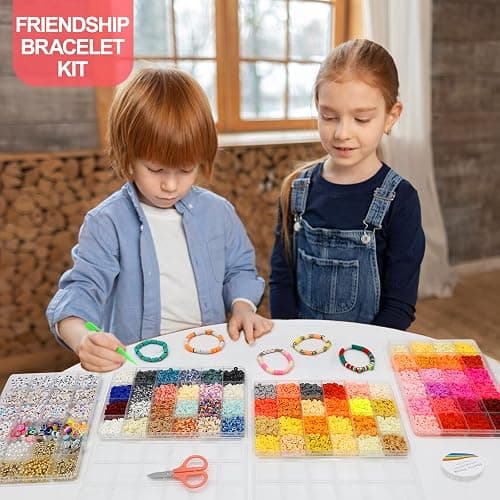 Redtwo 23000Pcs Clay Beads Friendship Bracelet Making Kit | 7 Boxes 144 Colors Beads Set for Friendship Jewelry Making Kit with Pendant Charms, Crafts Gifts for Girls Ages 6-12 Kids thumbnail 2