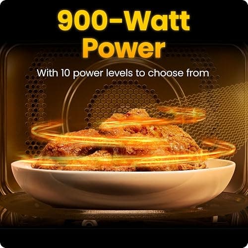 Chefman Countertop Microwave Oven 0.9 Cu. Ft., 900 Watts with 10 Power Levels, 6 Cooking Presets with One-Touch Express Cook, Eco Mode, Child Safety Lock, & Mute Button - Black thumbnail 5
