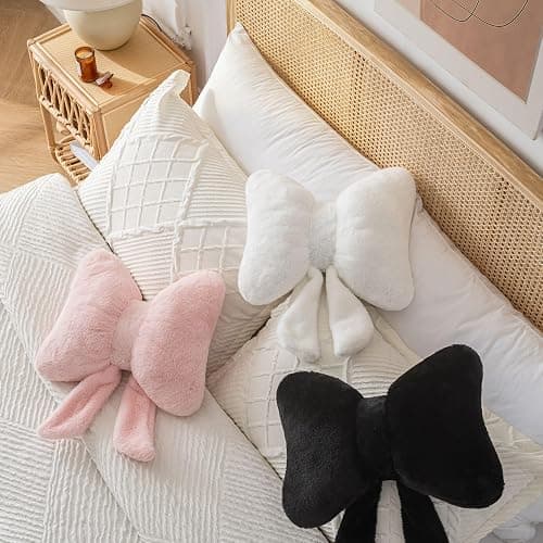 Novohive Bow Pillow Throw Pillows Butterfly Shaped Decorative Cute Pillows for Bed Sofa Cute Home Decor,White 10 * 8inch thumbnail 6