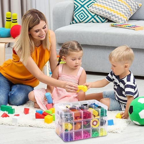 SGHUO 7-Tier Stackable Storage Container Box with 70 Compartments, Plastic Organizer Box for Arts and Crafts, Toy, Fuse Beads, Washi Tapes, Sewing Supplies thumbnail 7