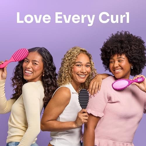 Wet Brush Curl Shaper Detangler Brush, Pink, Curl Defining for Curly and Coily Hair Types, IntelliFlex Bristles Detangle for Frizz-Free Shaping, Made for Women, Men & Kids thumbnail 9
