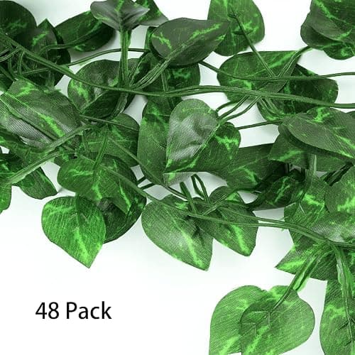 Tbestmax 315 Feet 48 Pack Artificial Ivy Leaf Plants, Green Vine Leaves, Greenery Hanging Garland, Fake Foliage Flowers for Home Kitchen Garden Office Wedding Wall Decor thumbnail 5