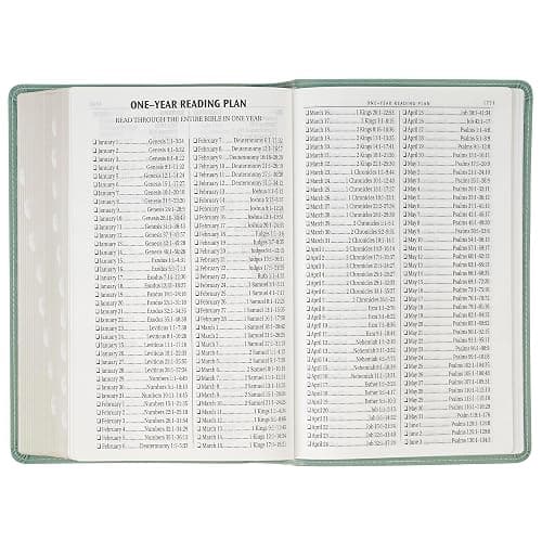 KJV Holy Bible, Giant Print Standard Size Red Letter Edition, Thumb Index Tabs & Ribbon Marker, King James Version, Vegan Leather, Teal, 14 pt. Type thumbnail 8