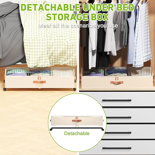 Under Bed Storage with Wheels (2 PACK) thumbnail 6