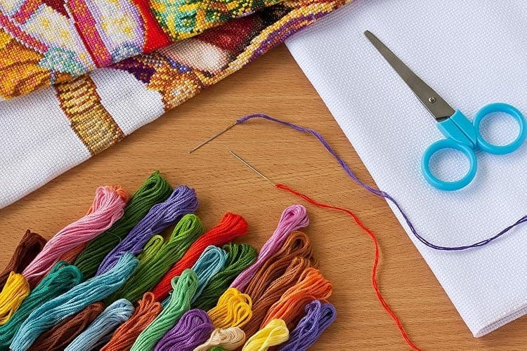 Funcrostitch Counted Cross Stitch Kits for Beginners,14ct Unprinted Pattern Embroidery Kit Dmc Cotton Threads Needleworks for Adults-Magic Castle 13.4"X16.5" thumbnail 6