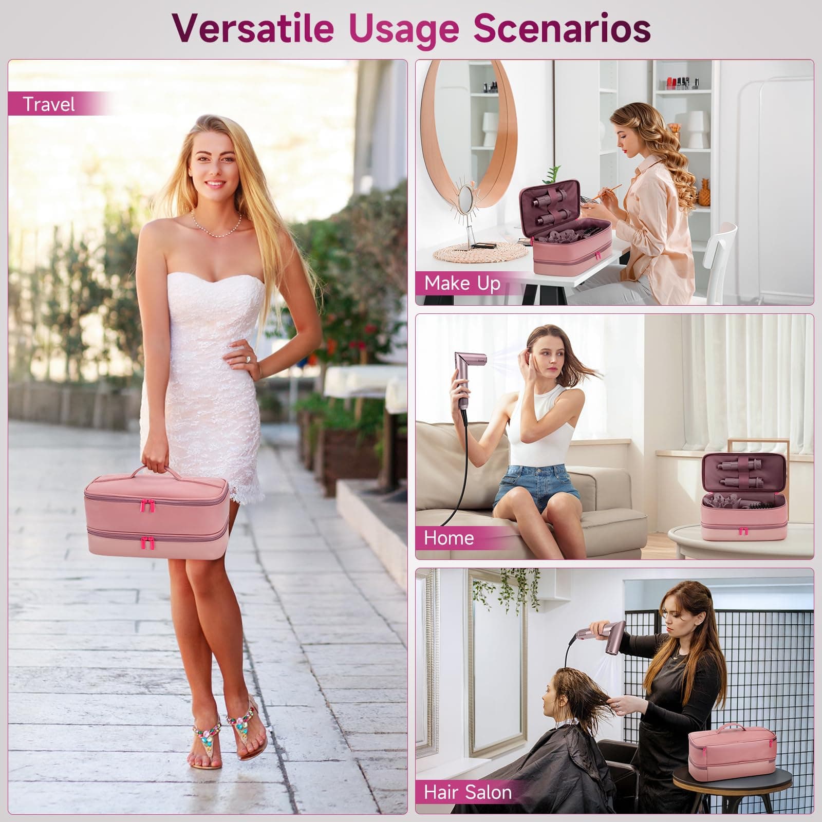 Funda para secador de pelo de viaje para Shark FlexFusion, bolsa portátil de herramientas para el cabello, funda de almacenamiento de doble capa para secador de soplado Shark FlexStyle thumbnail 7