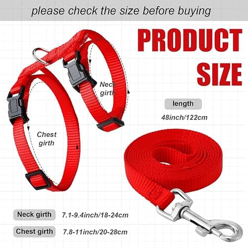 Foaincore 6 Pcs Ferret Clothes Accessories Include Ferret Leash and Harness Set Safe Pet Collar with Bell Small Soft Pet Sweater for Guinea Pig Hamster Chinchilla Teacup Chihuahua Grey and Red thumbnail 3